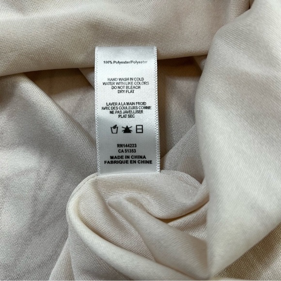 Elizabeth Crosby Midi Dress Keyhole Bust Cream Burnt Orange Fall Size Medium - Picture 4 of 9